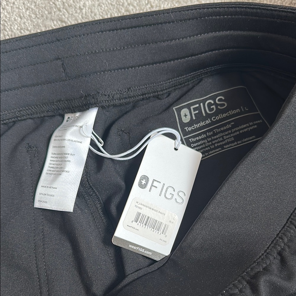 FIGS Black Technical Collection Pants
